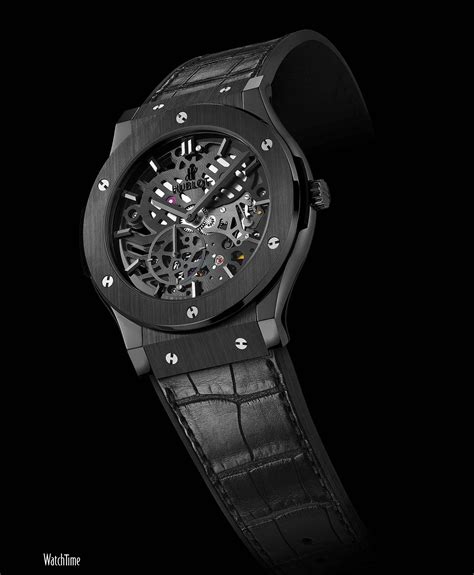 hublot ultra thinsolid dial all black|Hublot swiss watch.